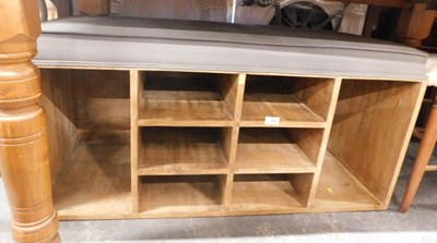 Lot 1565 - A shoe storage bench, the top with an...