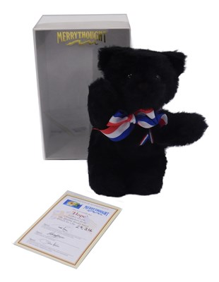 Lot 821 - A Merrythought black teddy bear, titled 'Hope',...