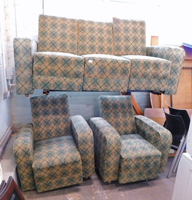 Lot 1581 - A 1930s three seater sofa, together with two...