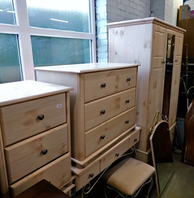 Lot 1583 - A 20thC bedroom suite, comprising double...