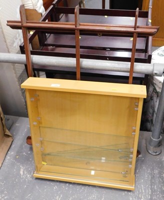 Lot 1594 - A wall hanging three tier plate stand,...