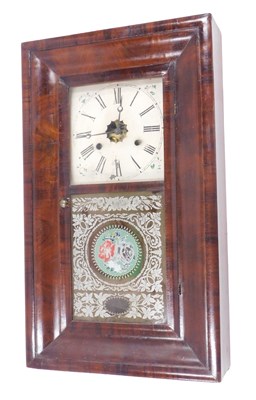 Lot 877 - An early 20thC mahogany wall clock, the square...