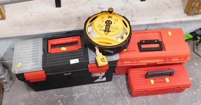 Lot 1602 - Three plastic toolboxes, containing various...