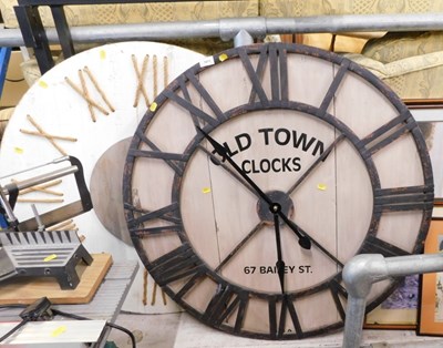 Lot 1611 - An oversized wall clock, with a Roman numeric...