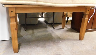 Lot 1629 - A hardwood dining table, the rectangular top...