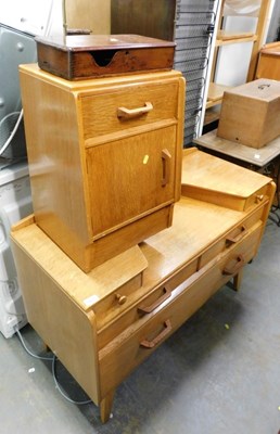 Lot 1637 - An oak mirror back dressing table, together...