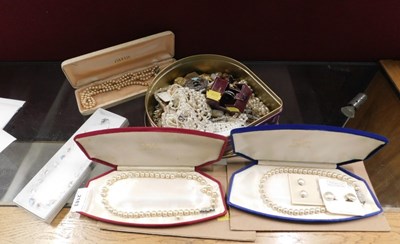 Lot 2183 - Various costume jewellery, silver dress ring,...