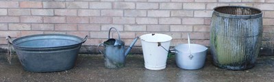 Lot 883 - A group of galvanised metal wares, to include...