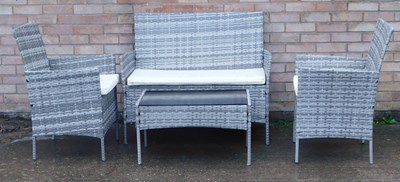 Lot 884 - A plastic woven garden set, comprising two...