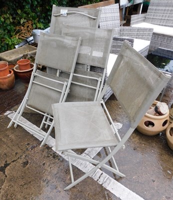 Lot 1668 - A set of four folding garden chairs. Note: VAT...