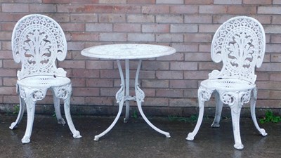 Lot 885 - A white painted aluminium garden set,...