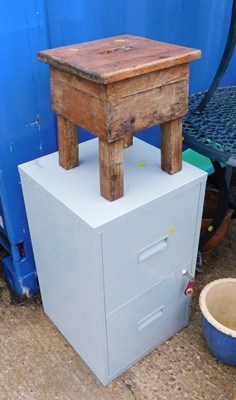 Lot 1684 - A metal two drawer filing cabinet, and a...