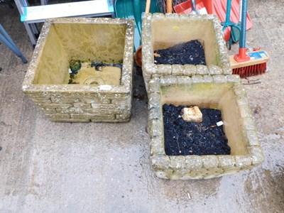 Lot 1680 - A pair of composition stone garden plant...