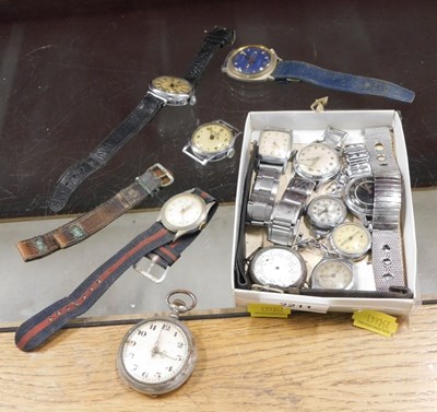 Lot 2211 - A group of wristwatches and pocket watches,...