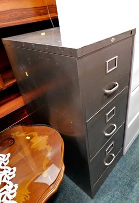 Lot 1703 - An Art Metal grey painted metal three drawer...