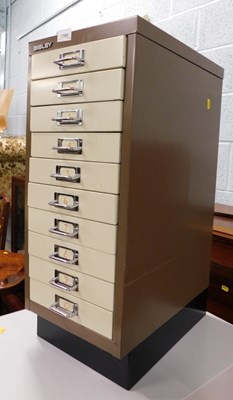 Lot 1705 - A Bisley two tone brown multidrawer filing...