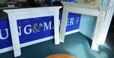 Lot 1690 - Two painted wooden fireplace surrounds, 137cm...