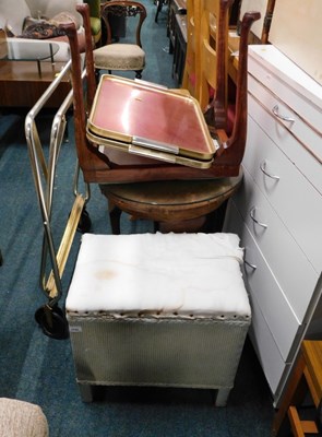 Lot 1709 - A group of furniture, to include pine side...