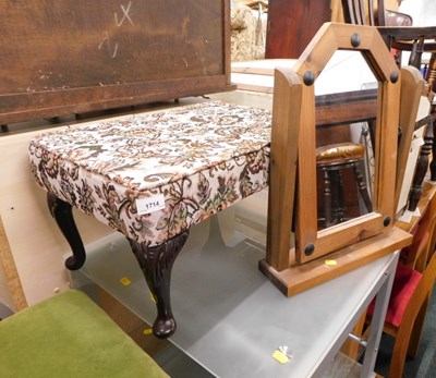 Lot 1714 - A swing frame mirror, together with a foot...