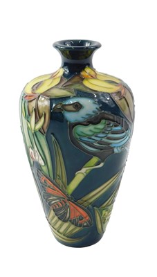 Lot 908 - A Moorcroft pottery bluebird Avalon butterfly...