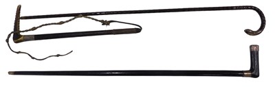 Lot 956 - A Victorian silver mounted ebony walking stick,...
