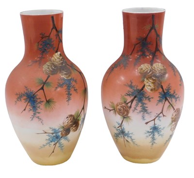 Lot 966 - A pair of Victorian opaque glass...