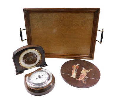 Lot 968 - An oak brass and ebonised two handled...