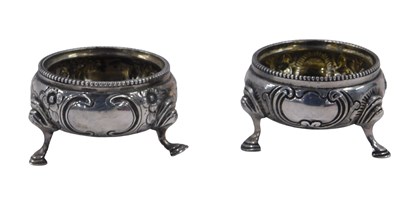 Lot 994 - A pair of Victorian silver cauldron shaped...
