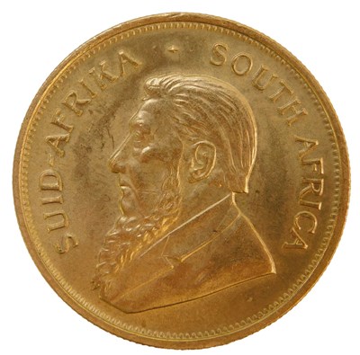 Lot 1 - A South African gold krugerrand coin, dated...
