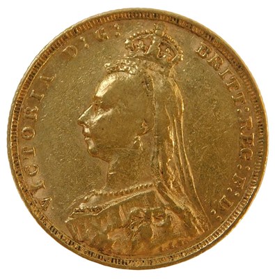 Lot 2 - A Queen Victoria veiled head gold sovereign,...
