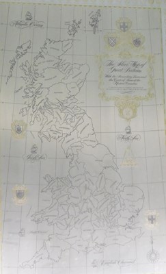 Lot 1019 - A large framed Elizabeth II silver map of...