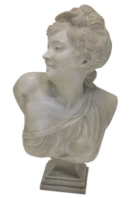 Lot 1045 - Arastide Fontana. Marble bust of a lady, on a...