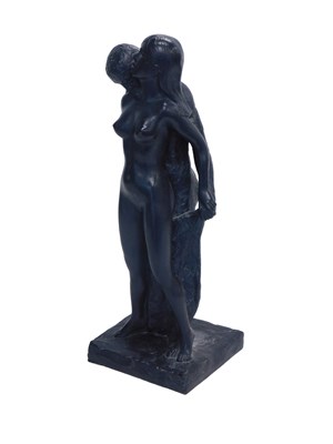 Lot 1087 - A bronze painted resin figure, stamped...