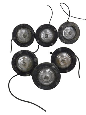Lot 1070 - A set of six industrial metal lights. (AF)...