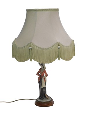 Lot 1108 - A Capodimonte painted resin figural lamp base,...