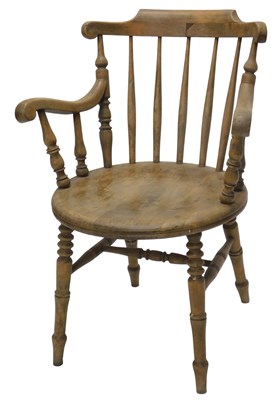 Lot 1146 - A late 19th/early 20thC Windsor chair, with...