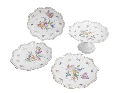 Lot 1125 - A Dresden porcelain part dessert service,...