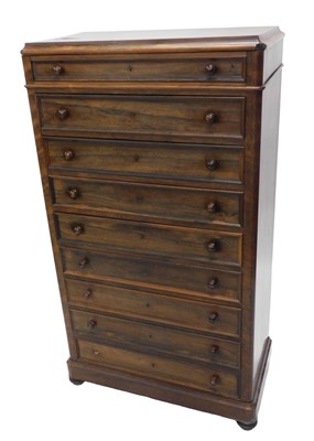Lot 1154 - A 19thC Continental rosewood chest of drawers,...