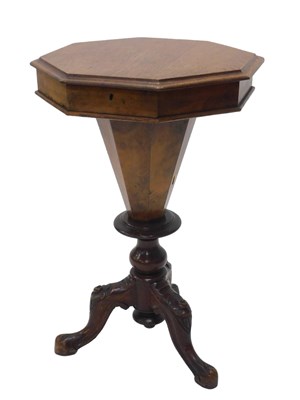 Lot 1156 - A Victorian walnut trumpet shaped work...