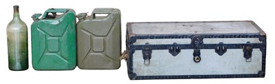 Lot 1130 - Two military issue green painted petrol jerry...