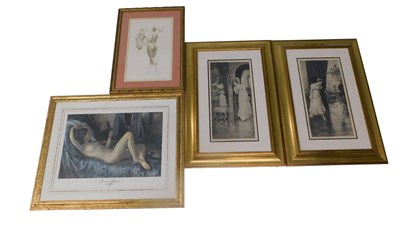 Lot 1131 - After Banaya. Sketch of a nude female,...