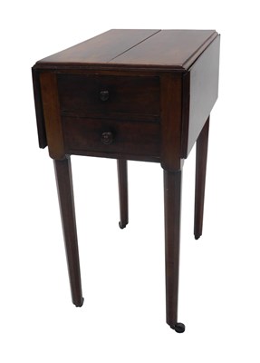 Lot 1135 - A 19thC Continental mahogany work table, the...
