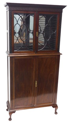Lot 1136 - An Edwardian mahogany display cabinet, the top...