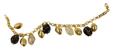 Lot 406 - A Milo 9ct gold belcher link bracelet, with...