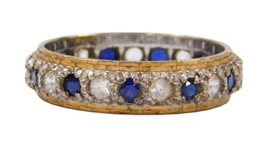 Lot 408 - A 9ct two colour gold sapphire and cz full...
