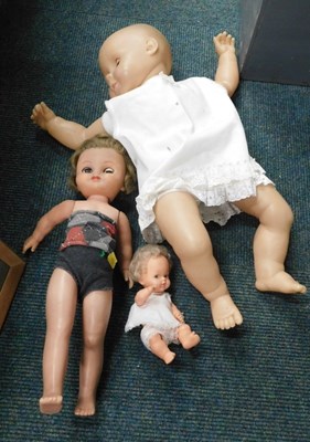 Lot 2274 - Three mid century plastic children's dolls.