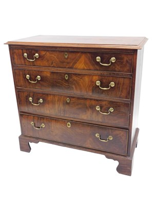 Lot 1180 - An early 19thC mahogany chest of drawers, the...