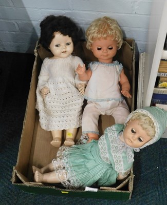 Lot 2275 - Four plastic bodied dolls, two with opening eyes.