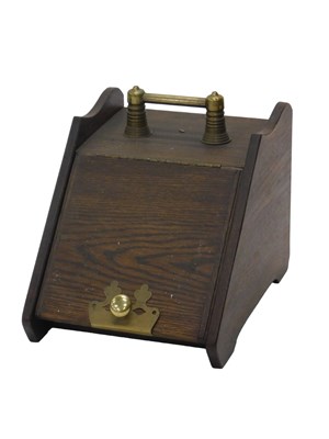 Lot 1181 - An Edwardian oak and brass coal scuttle, with...