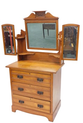 Lot 1184 - A late 19thC pale walnut dressing table, with...